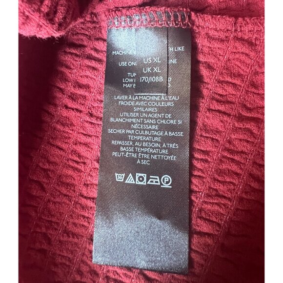 Anthropologie Smocked Red Textured Bell Sleeve Scoop Neck Top XL - Picture 15 of 16